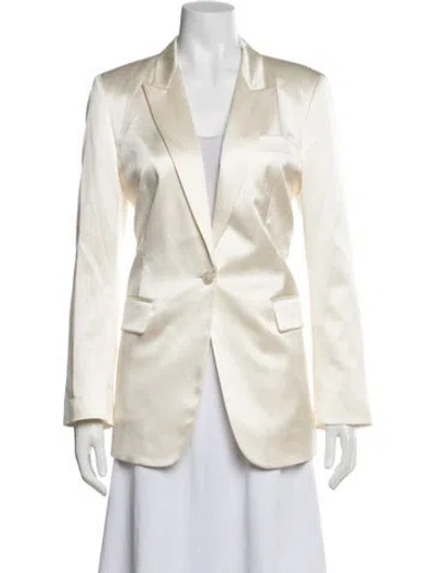 Pre-owned Nili Lotan Silk Blazer In White