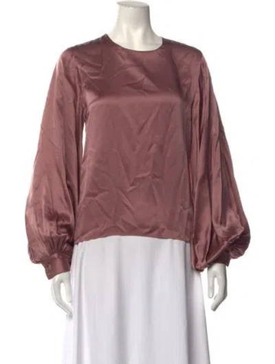 Pre-owned Nili Lotan Silk Crew Neck Blouse In Purple