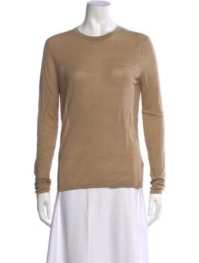 Pre-owned Nili Lotan Silk Crew Neck Sweater In Neutrals