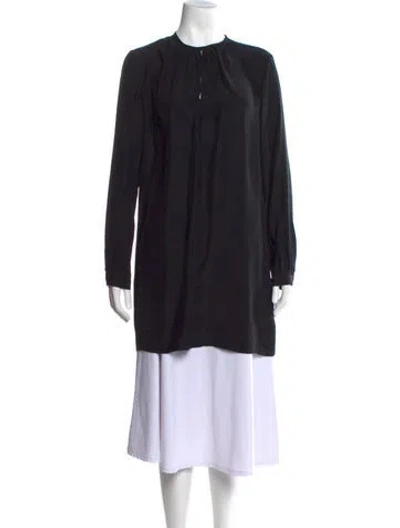 Pre-owned Nili Lotan Silk Crew Neck Tunic In Black