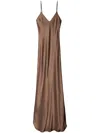 Nili Lotan Cami Silk Charmeuse Slip Dress In Braun