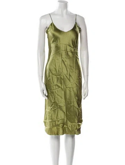 Pre-owned Nili Lotan Silk Knee-length Dress In Green