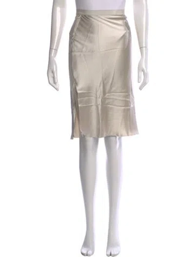 Pre-owned Nili Lotan Silk Knee-length Skirt In Neutral
