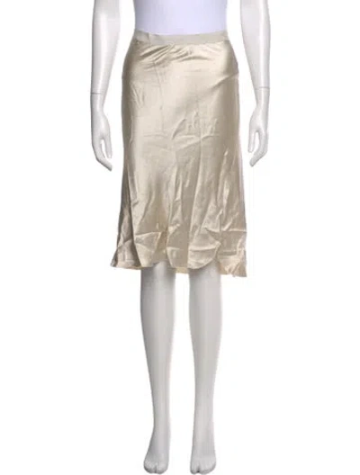 Pre-owned Nili Lotan Silk Knee-length Skirt In Silver