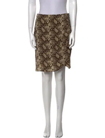 Pre-owned Nili Lotan Silk Knee-length Skirt W/ Tags In Brown