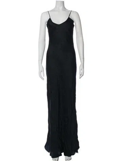 Pre-owned Nili Lotan Silk Long Dress In Black