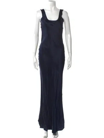 Pre-owned Nili Lotan Silk Long Dress In Blue