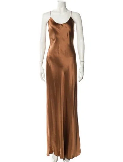 Pre-owned Nili Lotan Silk Long Dress In Brown