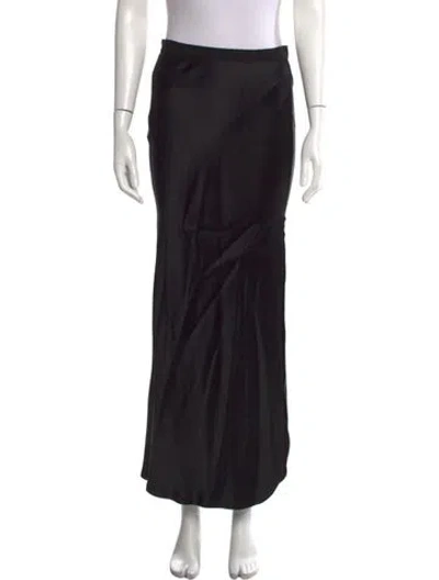 Pre-owned Nili Lotan Silk Long Skirt In Black