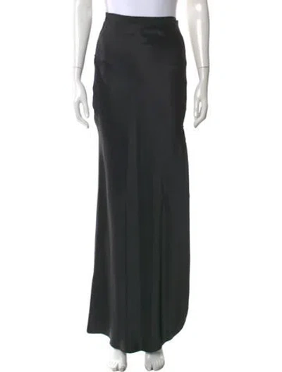 Pre-owned Nili Lotan Silk Long Skirt In Blue