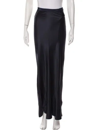 Pre-owned Nili Lotan Silk Long Skirt In Blue