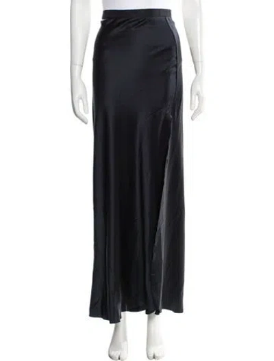 Pre-owned Nili Lotan Silk Long Skirt In Blue
