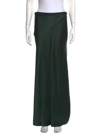 Pre-owned Nili Lotan Silk Long Skirt In Green