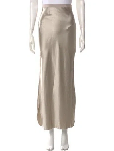 Pre-owned Nili Lotan Silk Long Skirt In Neutral