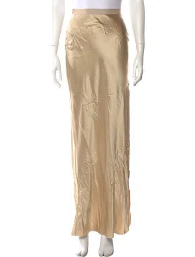 Pre-owned Nili Lotan Silk Long Skirt In Neutral