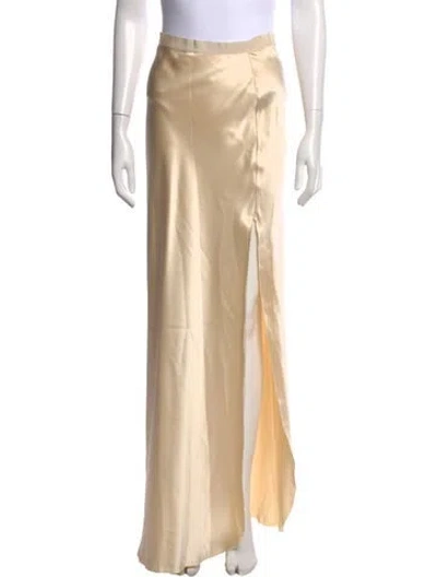Pre-owned Nili Lotan Silk Long Skirt In Neutral