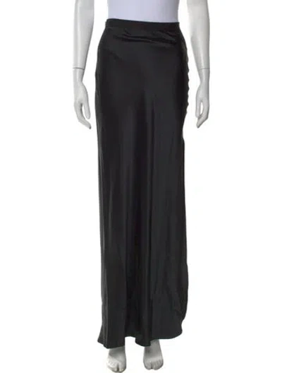 Pre-owned Nili Lotan Silk Long Skirt W/ Tags In Black
