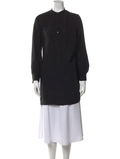 Pre-owned Nili Lotan Silk Long Sleeve Tunic In Black