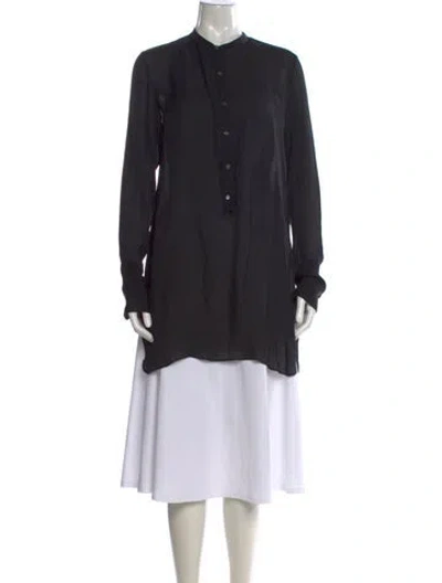Pre-owned Nili Lotan Silk Long Sleeve Tunic In Black