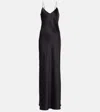 Nili Lotan Cyrielle Open-back Silk-charmeuse Gown In Black