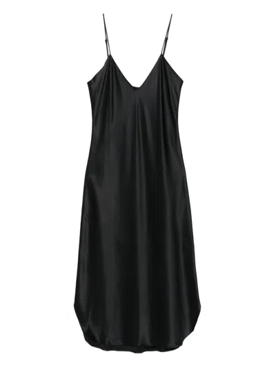 Nili Lotan Silk Midi Dress In Black