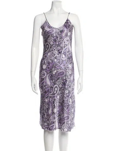 Pre-owned Nili Lotan Silk Midi Length Dress In Purple