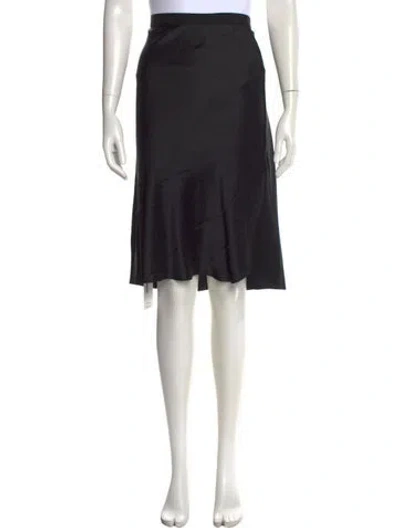 Pre-owned Nili Lotan Silk Midi Length Skirt In Black