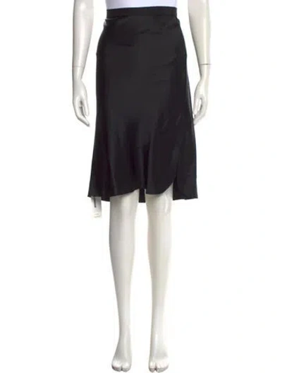 Pre-owned Nili Lotan Silk Midi Length Skirt In Black