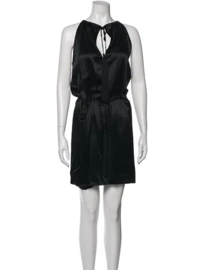 Pre-owned Nili Lotan Silk Mini Dress In Black