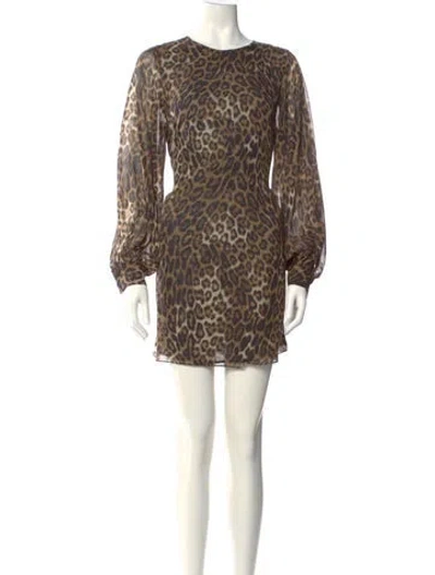 Pre-owned Nili Lotan Silk Mini Dress In Brown