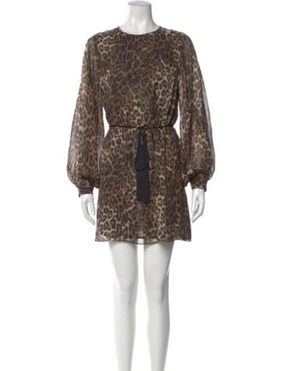 Pre-owned Nili Lotan Silk Mini Dress In Brown