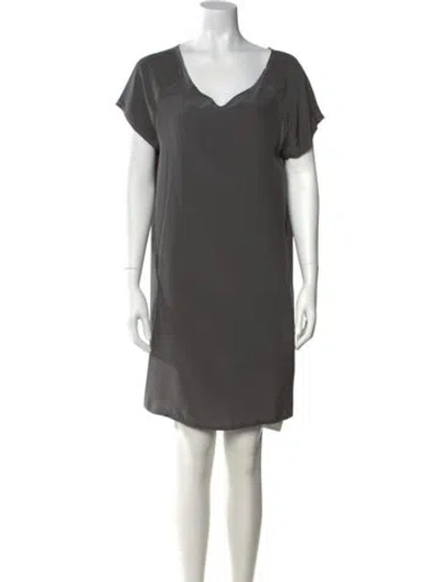 Pre-owned Nili Lotan Silk Mini Dress In Gray