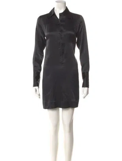Pre-owned Nili Lotan Silk Mini Dress In Gray