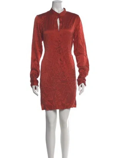Pre-owned Nili Lotan Silk Mini Dress In Orange