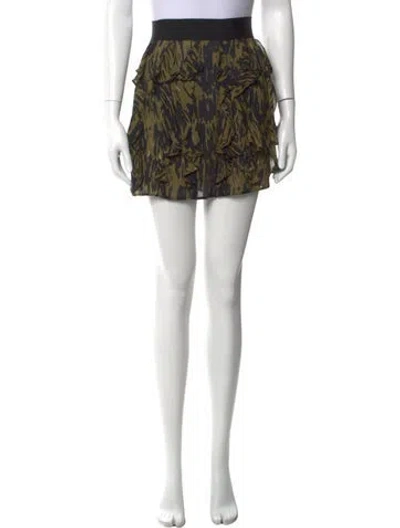 Pre-owned Nili Lotan Silk Mini Skirt In Green