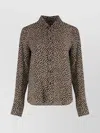 Nili Lotan Silk Shirt With Printed All-over Pattern In Brown