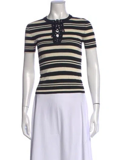 Pre-owned Nili Lotan Silk Striped Sweater In Neutrals