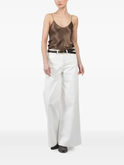 Nili Lotan Silk Top In Braun