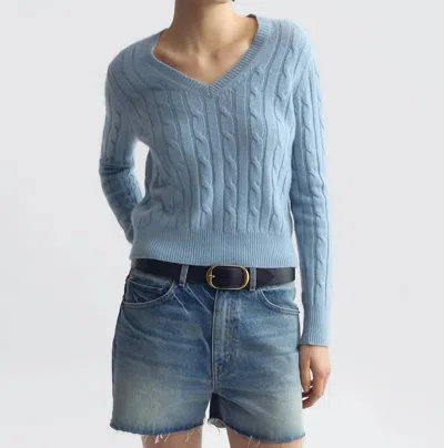 Nili Lotan Silvie Cable Sweater In Cambridge Blue