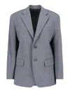 Nili Lotan Boyfriend Single-breasted Jacket In Gray