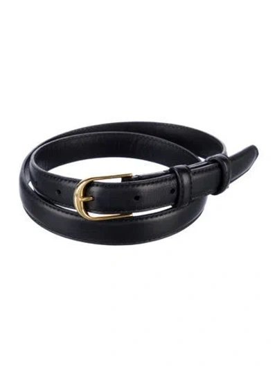 Pre-owned Nili Lotan Skinny Leather Belt In Black