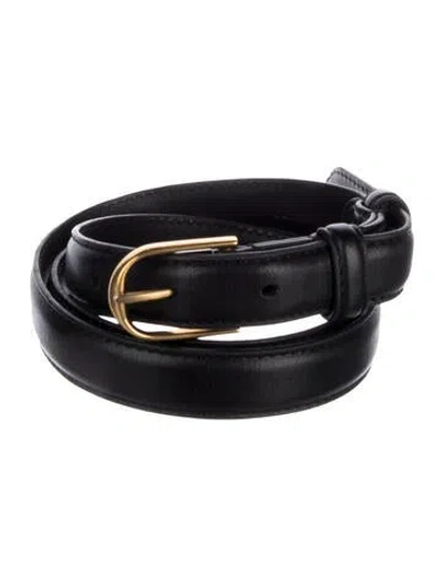 Pre-owned Nili Lotan Skinny Leather Belt In Black