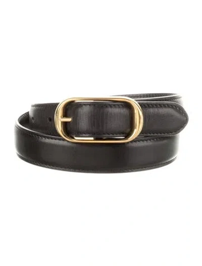 Pre-owned Nili Lotan Skinny Leather Belt In Black