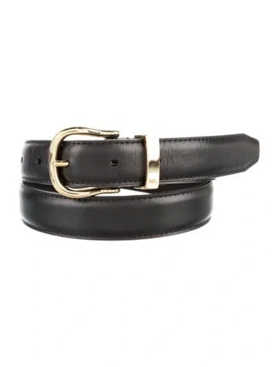 Pre-owned Nili Lotan Skinny Leather Belt In Black