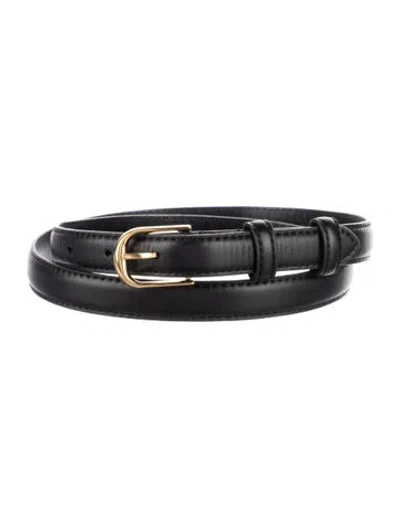 Pre-owned Nili Lotan Skinny Leather Belt In Black