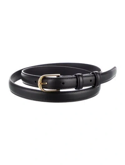 Pre-owned Nili Lotan Skinny Leather Belt In Black