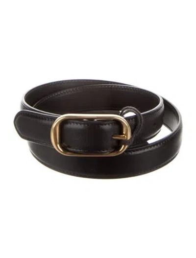 Pre-owned Nili Lotan Skinny Leather Belt In Black