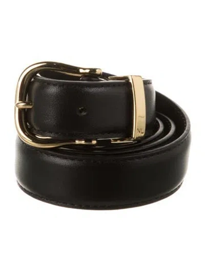 Pre-owned Nili Lotan Skinny Leather Waist Belt In Black