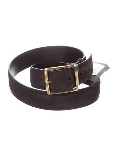 Pre-owned Nili Lotan Skinny Suede Waist Belt In Brown