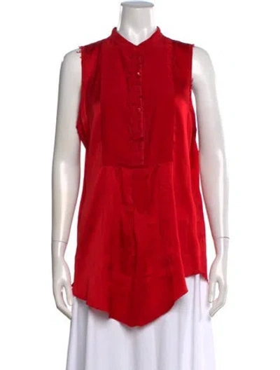 Pre-owned Nili Lotan Sleeveless Blouse In Red